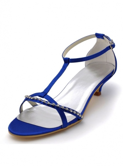 sandali blu tacco basso