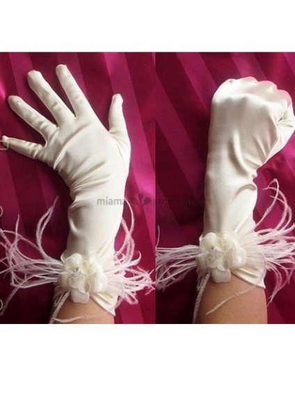 ivory elbow length gloves