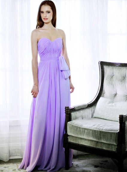 Bridesmaid A Line Floor Length Chiffon Sweetheart Wedding Party Dress 2931