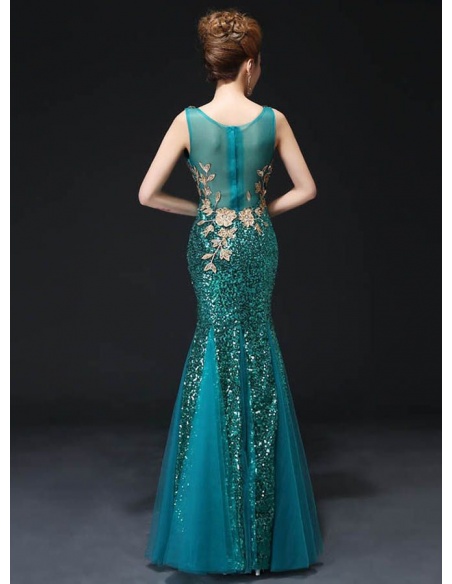 Abito da Sera elegante a Sirena per Occasioni Speciali con paillettes