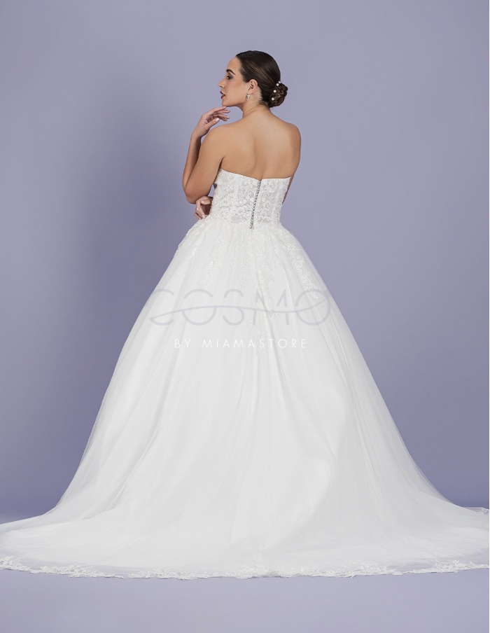 PEGASO - abito da sposa principesco classico con scollo a cuore in pizzo e  tulle vaporoso