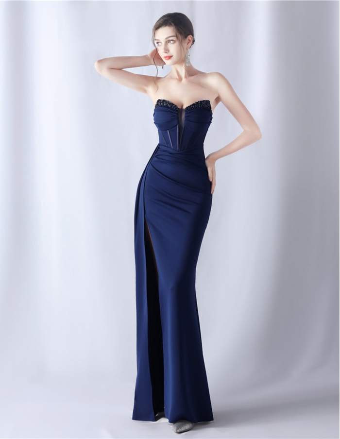 Blue navy woman dress for wedding